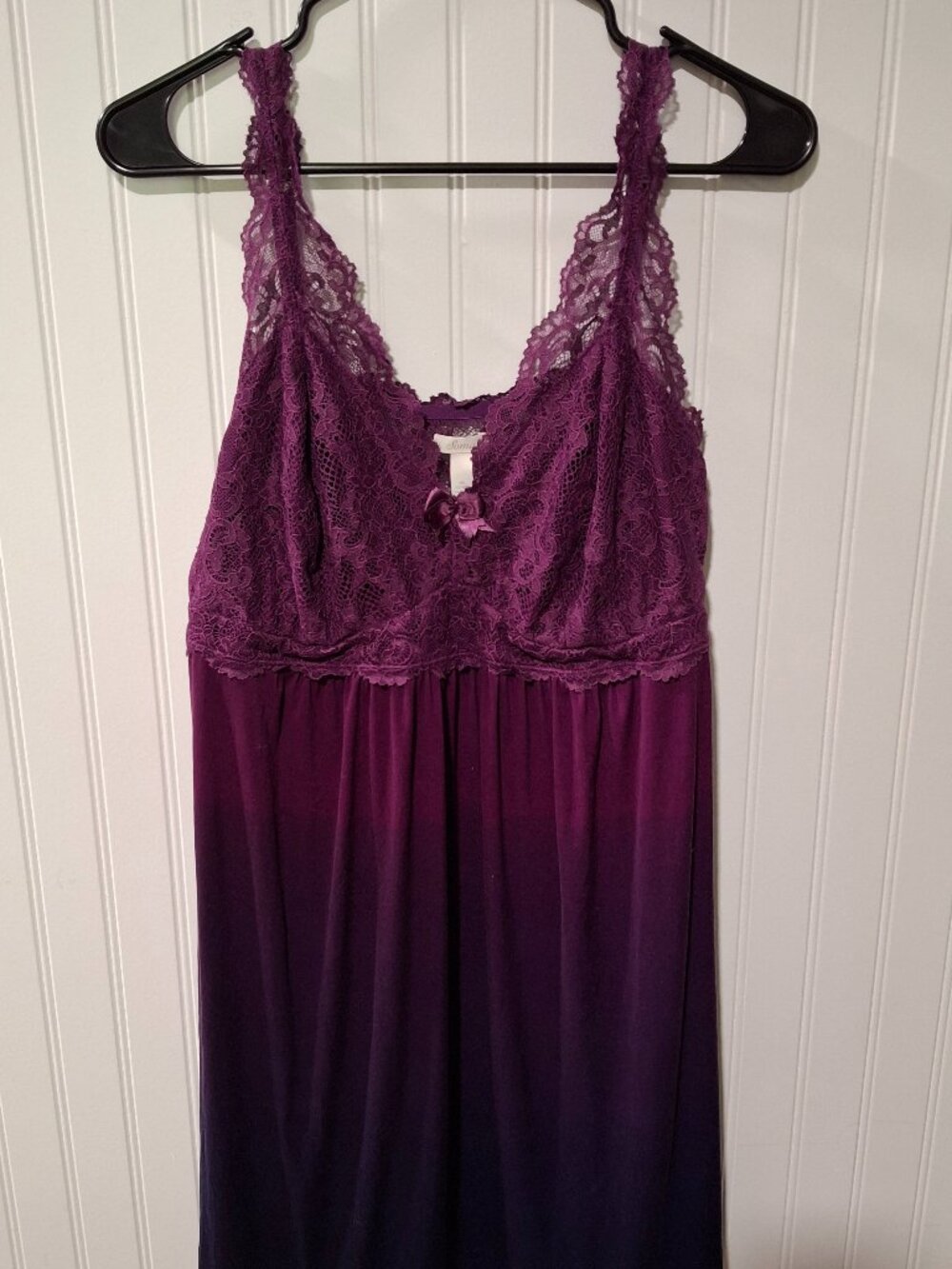 Soma Intimates Nightgown XL Lace Sleeveless Purple Ombre Sleepwear Summer
